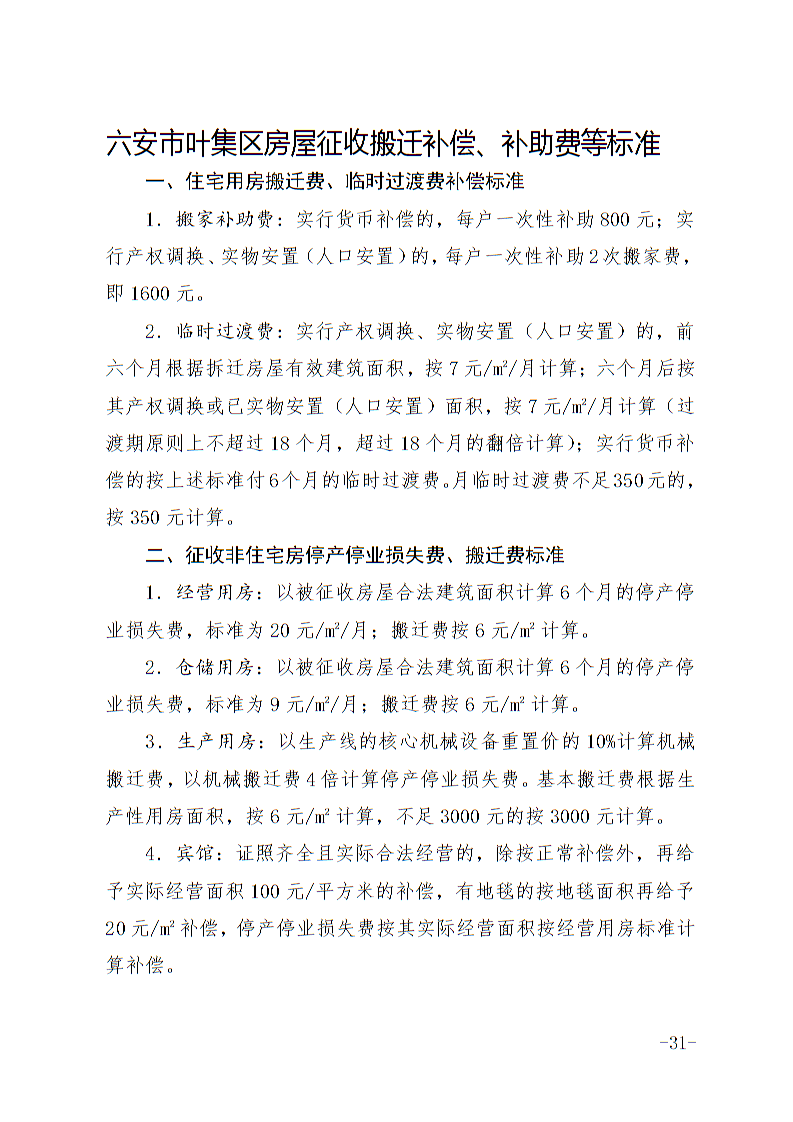 六安地区最新颁布的征地补偿标准解读